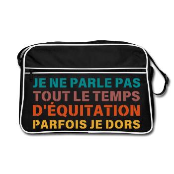 je ne parle pas que d equitation Retro - Sac Retro - noir/blanc - Devant