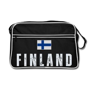 Drapeau de la Finlande, fierté finlandaise - Sac Retro - noir/blanc - Devant
