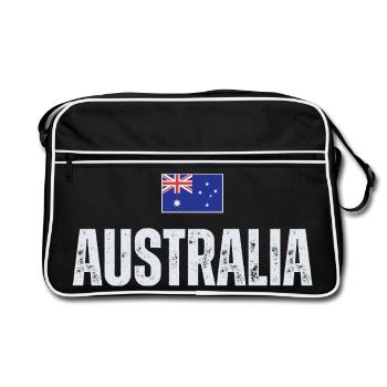 Flag Australia, I love Australia - Retro Bag - black/white - Front