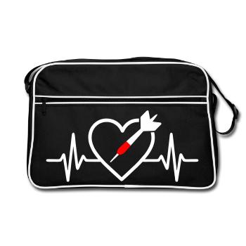 Cœur Fléchettes – Passion Précision - Sac Retro - noir/blanc - Devant