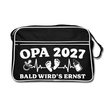 Grand-père 2027 : Bientôt, ça devient sérieux Grossesse - Sac Retro - noir/blanc - Devant