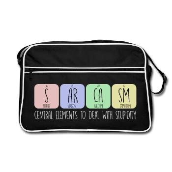 Éléments centraux pour faire face à la bêtise - Sac Retro - noir/blanc - Devant
