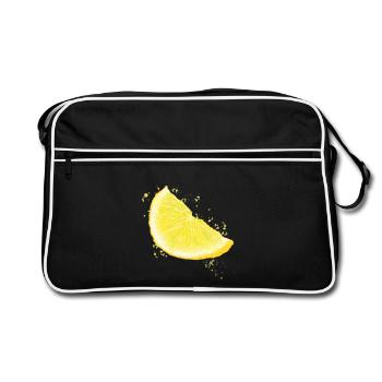 Zitrone - Retro Tasche - Schwarz/Weiß - Vorne