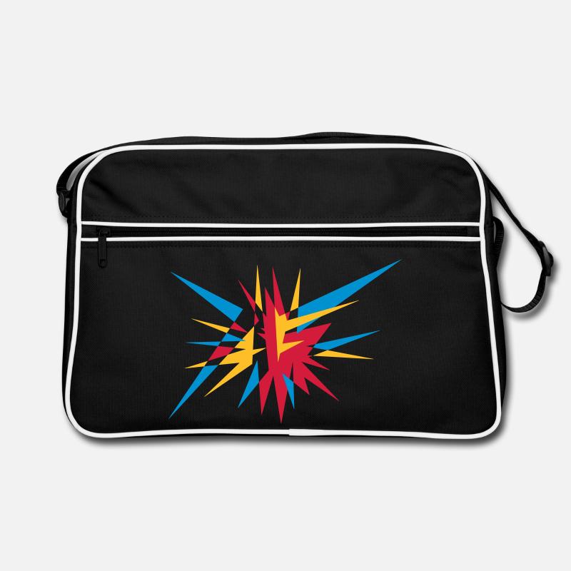 Explosion und Strahlen Retro Tasche