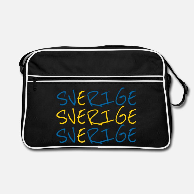 Sverige Lettrage Drapeau Suède Design Sac Retro