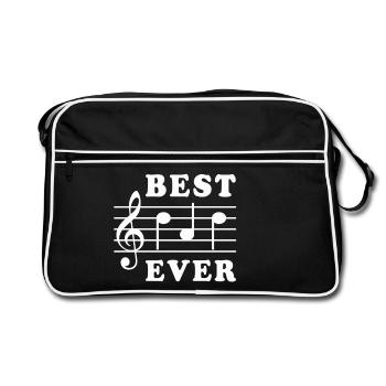 Best Dad Ever Music - Retro Bag - black/white - Front