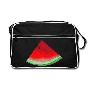 Pastèques aquarelle - Sac Retro - noir/blanc - Devant