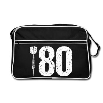 DART DARTS 180 ONEHUNDREDANDÉJOUREUR DE FLÉCHETTES RAPIDE - Sac Retro - noir/blanc - Devant