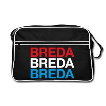 BREDA Niederlande Flagge Netherlands - Retro Tasche - Schwarz/Weiß - Vorne