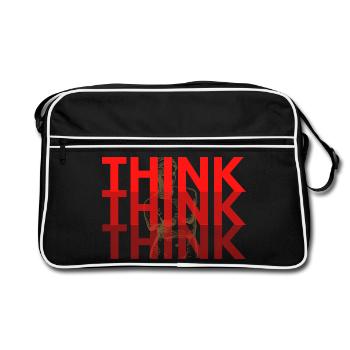 Red Think Overlay-Typografie - Retro Tasche - Schwarz/Weiß - Vorne