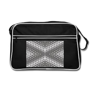 Gray gradient rotated - Retro Bag - black/white - Front