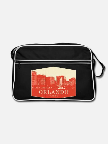 Orlando Skyline Vintage Florida - Retro Tasche - Schwarz/Weiß - Vorne