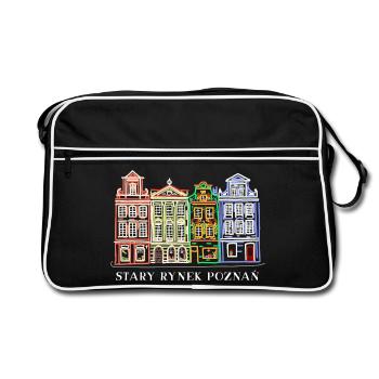 Alter Markt Posen, Polen historische Fassaden - Retro Tasche - Schwarz/Weiß - Vorne