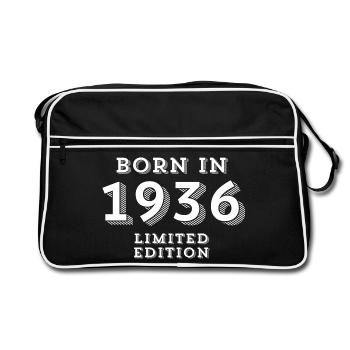 88 years, year of birth, date of birth - Retro Bag - black/white - Front