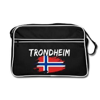 Trondheim, Norway - Retro Bag - black/white - Front