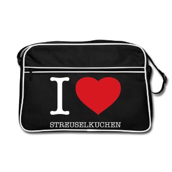 I love crumble cake - Retro Bag - black/white - Front
