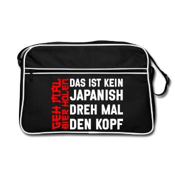 Geh Mal Bier Holen Lustiges Bier Trinkfreude - Retro Tasche - Schwarz/Weiß - Vorne