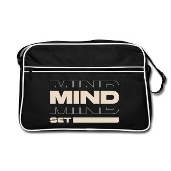 Mindset – Motivation & Success Mentality Statement - Retro Tasche - Schwarz/Weiß - Vorne
