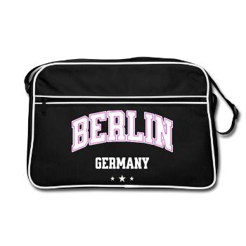 Berlin Pink Varsity Germany - Retro Bag - black/white - Front