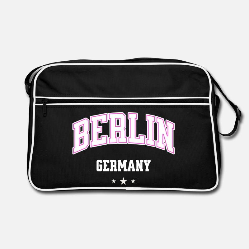 Berlin Pink Varsity Allemagne - Sac Retro - noir/blanc