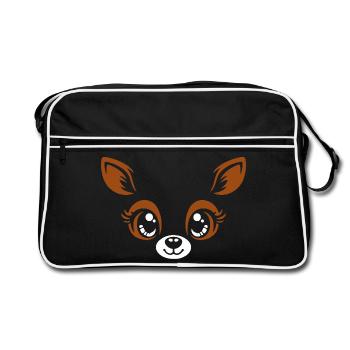 Cerf | Déguisement de carnaval en costume de grand visage - Sac Retro - noir/blanc - Devant