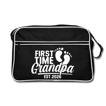 Grand-père 2026 - Grand-père fier - Idée de cadeau - Sac Retro - noir/blanc - Devant