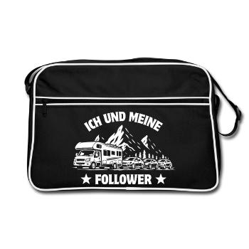 Moi et mes abonnés - Camping-car - Embouteillage - Sac Retro - noir/blanc - Devant
