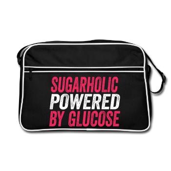Sugarholic Powered by Glucose - Retro Bag - black/white - Front