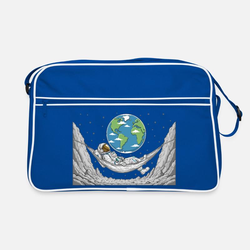 Astronaut Space Hammock Moon Earth Rest Retro Tasche