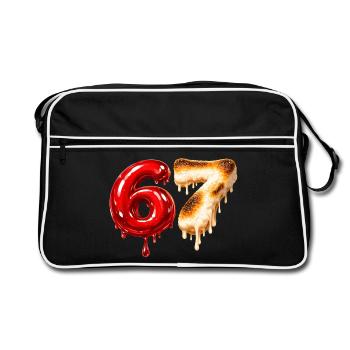 67 - 6 7 - Six Seven Meme - Retro Bag - black/white - Front