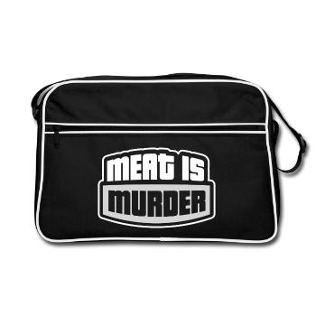 meat is murder - Retro Bag - black/white - Front