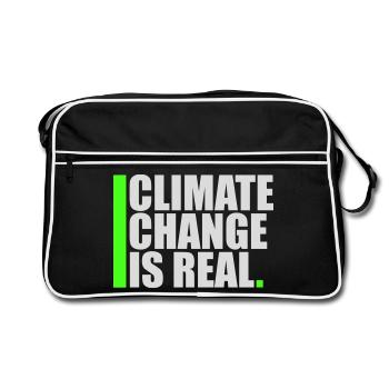 Le changement climatique est la véritable science du changement climatique - Sac Retro - noir/blanc - Devant