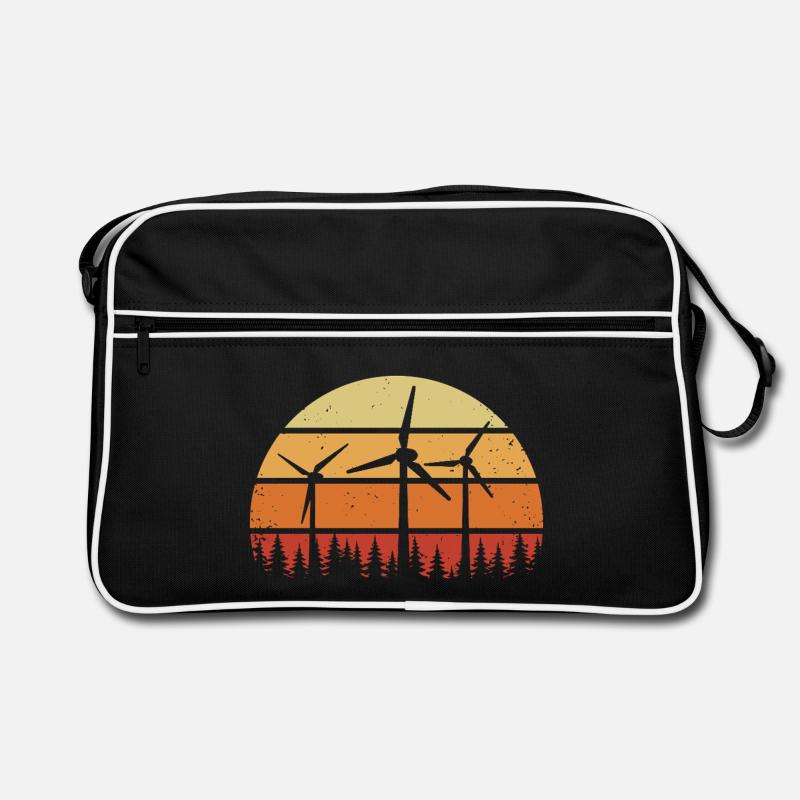 Windkraft Windrad Windenergie Windräder Retro Tasche