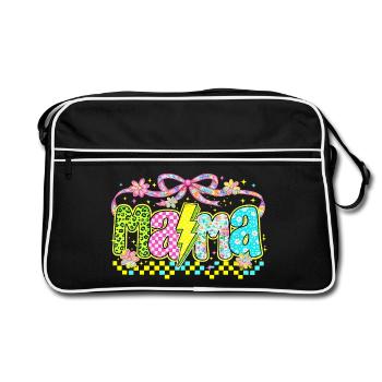 Mama Retro Flashy | Style Néon Fête des Mères - Sac Retro - noir/blanc - Devant