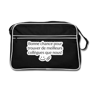 Sticker Humour Bureau Meilleures Collègues - Sac Retro - noir/blanc - Devant