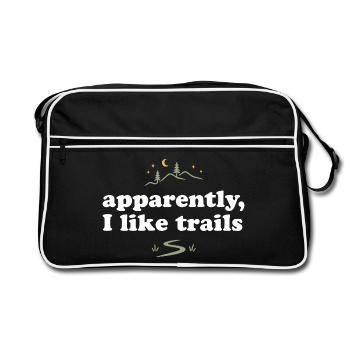 Randonnée. Apparemment, j’aime les sentiers - Sac Retro - noir/blanc - Devant