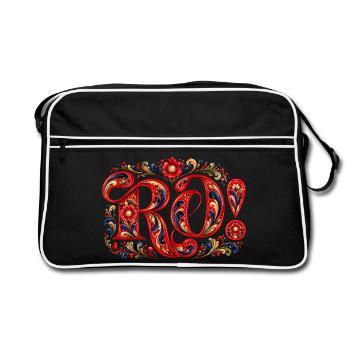 RO ! Peinture de roses norvégiennes - Sac Retro - noir/blanc - Devant