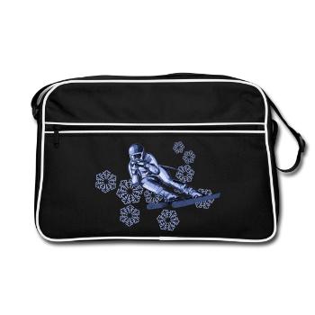 skiing - Retro Bag - black/white - Front