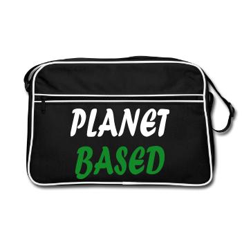 Planet based vegan - Retro Bag - black/white - Front