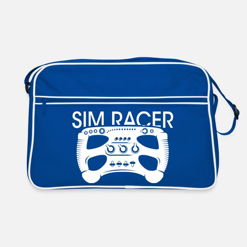 Sim Racer Gaming Steering Wheel Formula Racing Logo Retro Bag