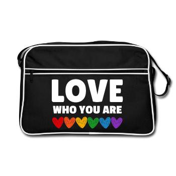 Lgbtqia. Aimez qui vous êtes - Sac Retro - noir/blanc - Devant