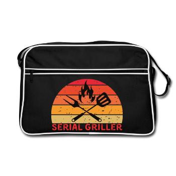 Serial Griller Retro BBQ Design - Sac Retro - noir/blanc - Devant