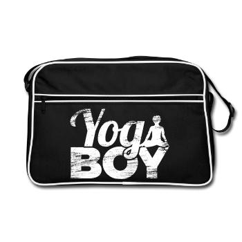 Garçon de yoga - Sac Retro - noir/blanc - Devant