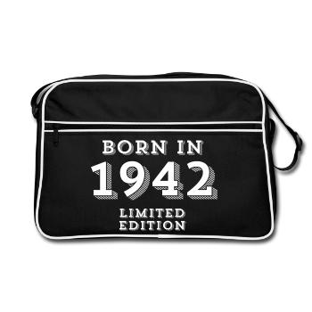 82 ans, date de naissance, année de naissance - Sac Retro - noir/blanc - Devant