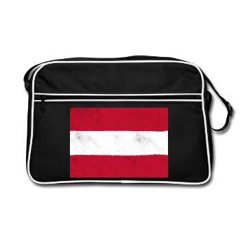 Le drapeau de l’Autriche – un symbole national classique - Sac Retro - noir/blanc - Devant