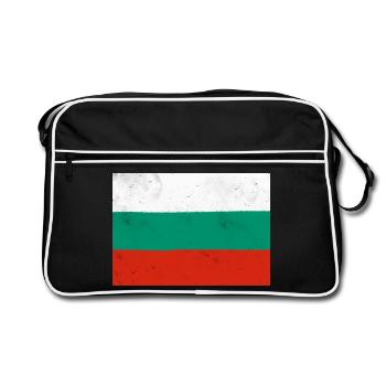 Drapeau de la Bulgarie - Sac Retro - noir/blanc - Devant