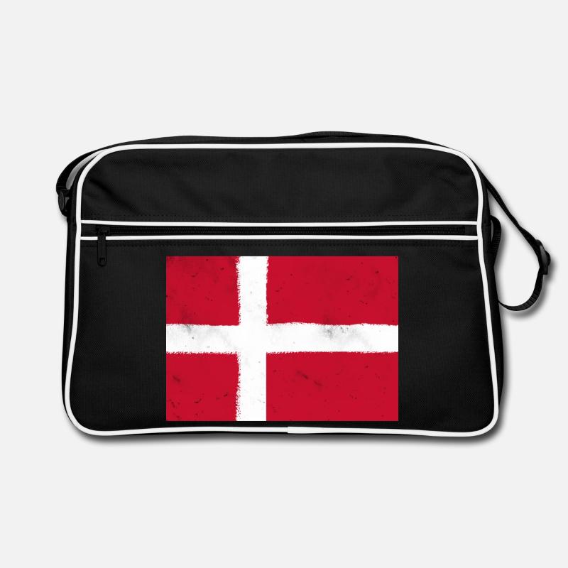 Drapeau du Danemark – couleurs nationales du Danemark - Sac Retro - noir/blanc