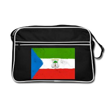 Drapeau de la Guinée équatoriale – Identité tropicale - Sac Retro - noir/blanc - Devant