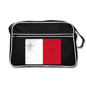 Drapeau de Malte - Sac Retro - noir/blanc - Devant