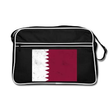 Drapeau du Qatar - Sac Retro - noir/blanc - Devant